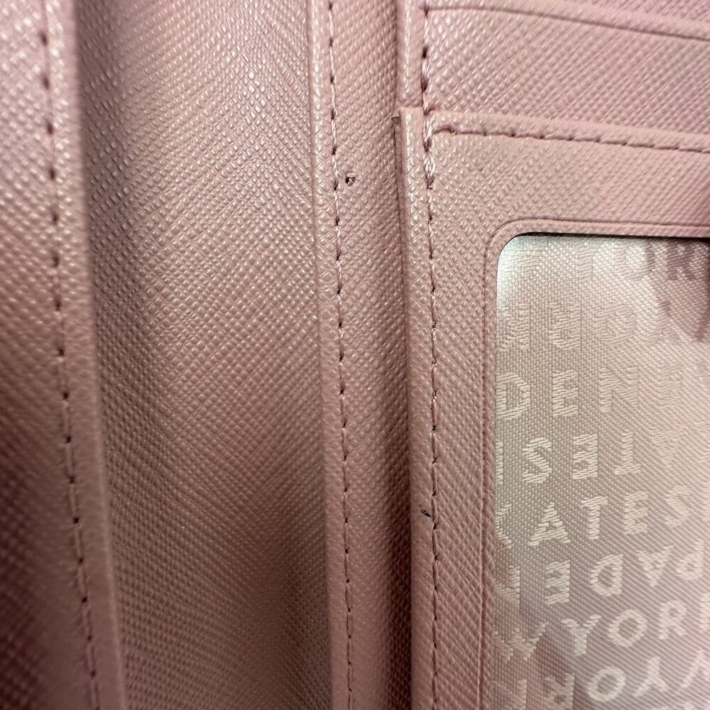Kate Spade Saffiano Leather Wallet Multiple Card Holder Back Zippered Rose Pink - Picture 6 of 12
